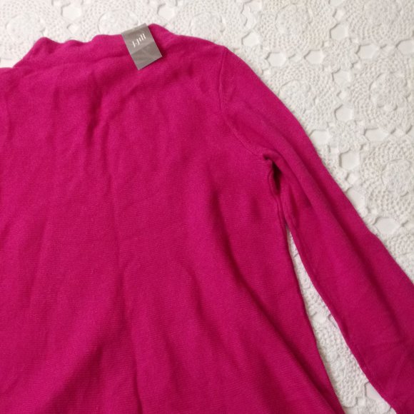 New J. Jill Sweater Swing Fit Fuchsia Pink Mock Neck Pull Over Small P Women $79 - Picture 6 of 7
